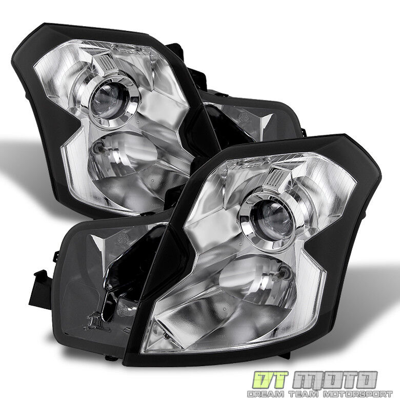 Chrome Housing 2003-2007 Cadillac CTS CT-S Headlights Headlamps 03-07 Left+Right