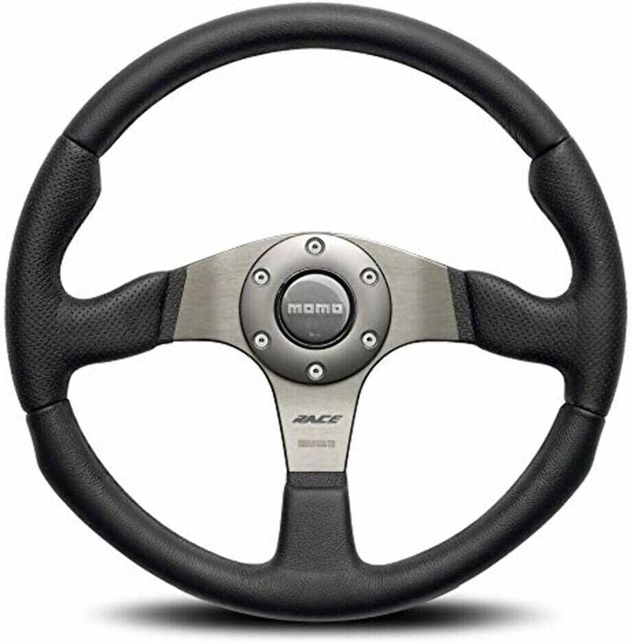 MOMO Motorsport Race Street Steering Wheel, Black Leather, 350mm - RCE35BK1B