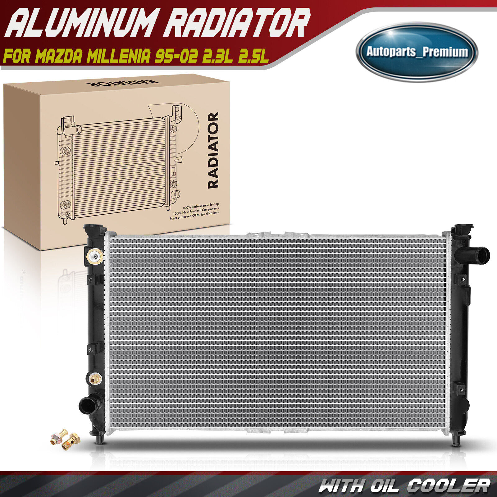 Automatic Trans. Radiator w/ Trans Oil Cooler for Mazda Millenia 95-02 2.3L 2.5L