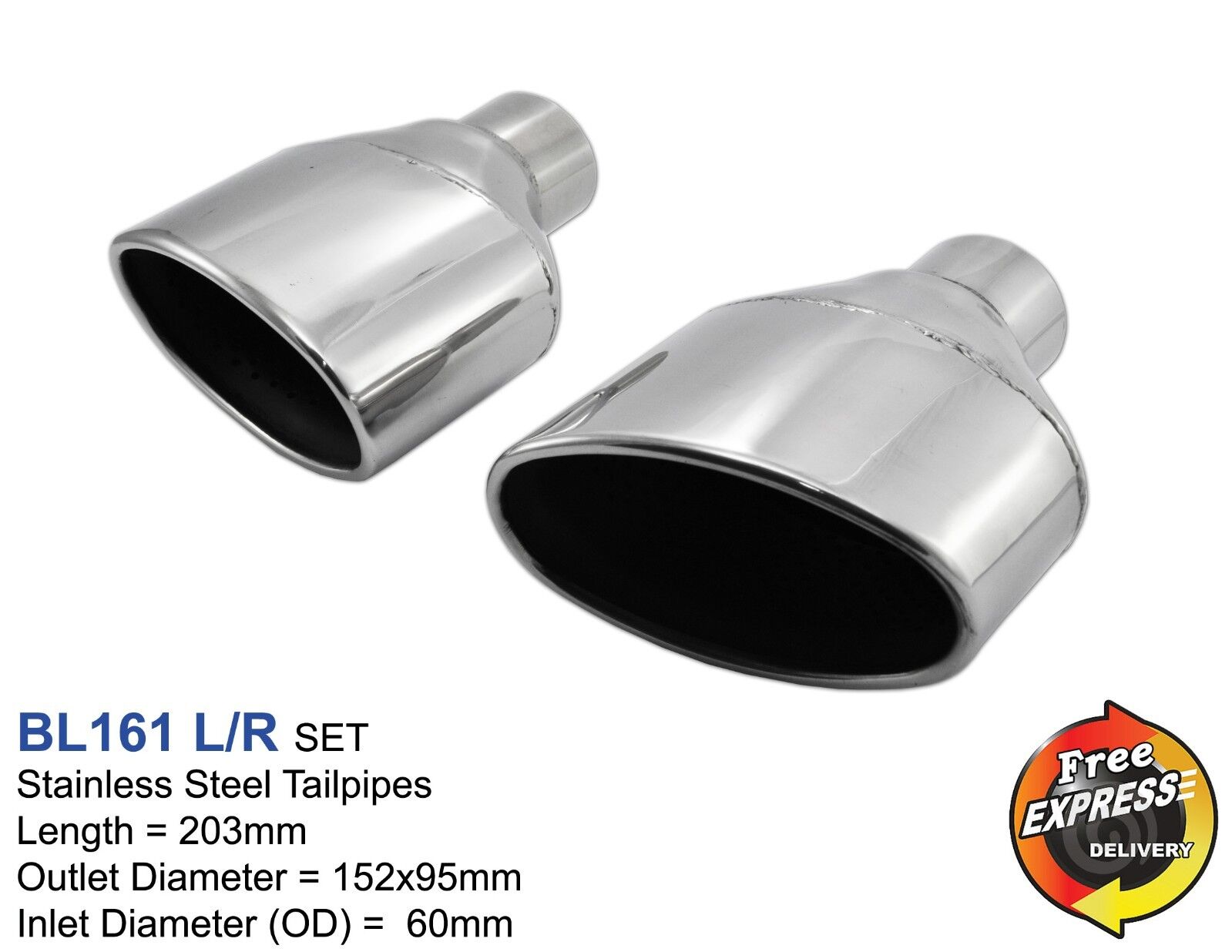 Exhaust tips Oval duplex Tailpipe trims VW Scirocco R Style Golf 5 6 7 Audi RS