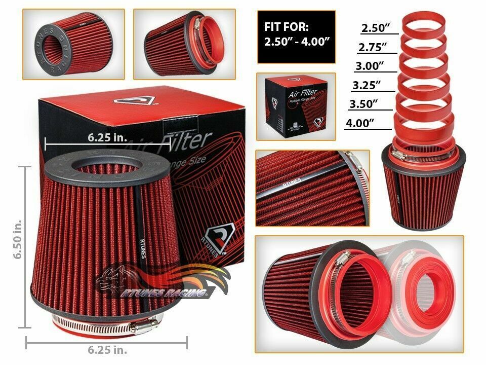 Cold Air Intake Filter Universal RED For Suzuki Sidekick/Reno/Grand Vitara