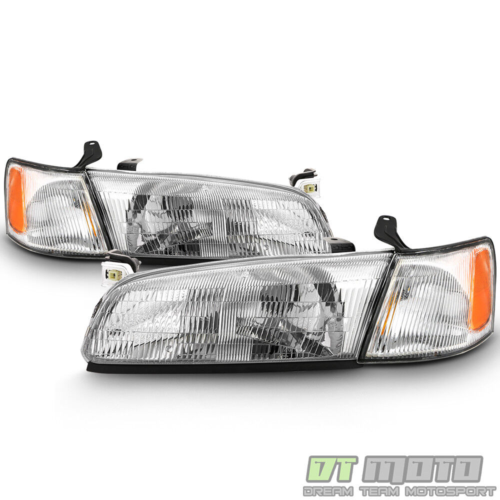 For 1997 1998 1999 Toyota Camry Headlights Headlamps w/ Corner Lights Left+Right