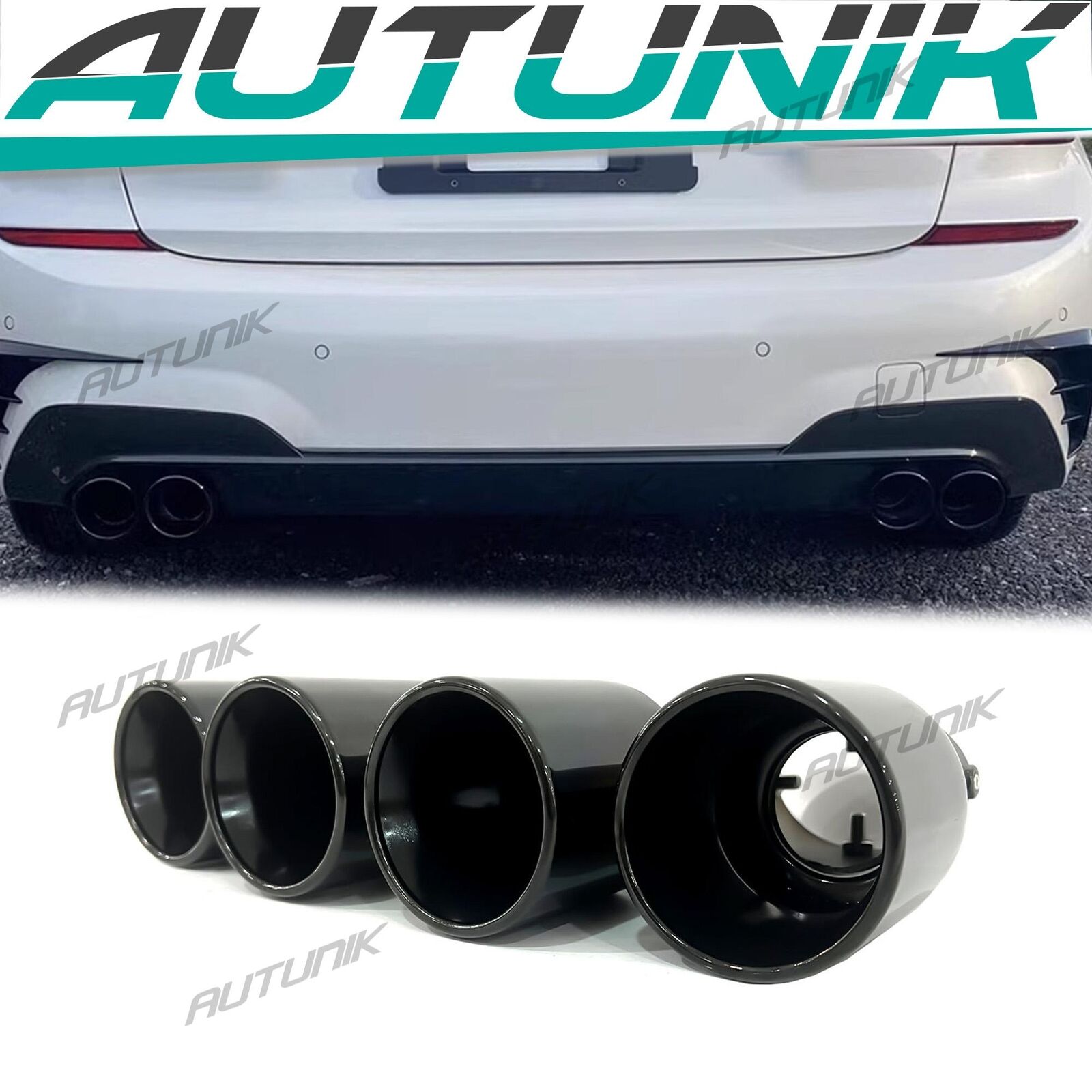 Quad Exhaust Tips for 2020+ BMW G20 M340i G42 M440i G23 G26 M220i Muffler Pipes