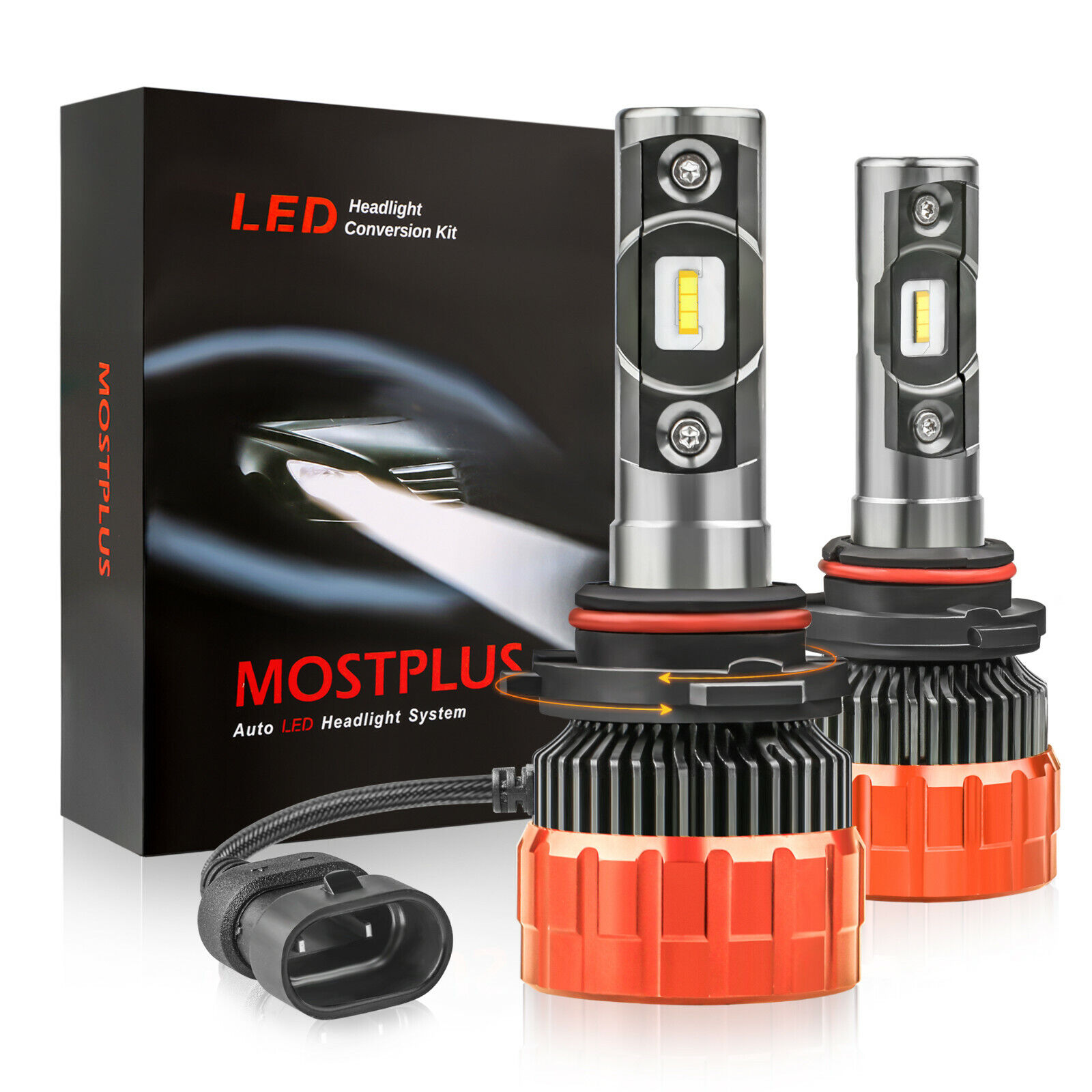 MOSTPLUS 80W 8000LM 6000K Foused LED Headlight 9005 9145 HB3 High Beam Bulbs