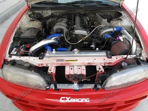Cxracing Turbo Intercooler Kit w/BOV For 91-94 Nissan 240SX KA24DE Dual Cam