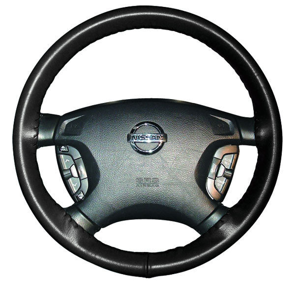 BLACK Custom Fit Leather Steering Wheel Cover - FAST SHIP - Wheelskins Size AXX