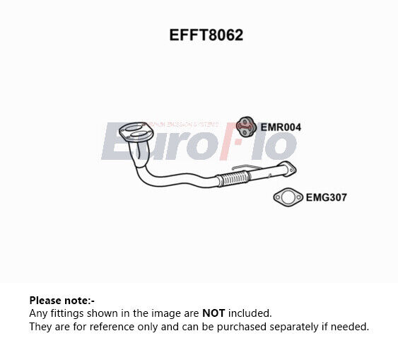 Exhaust Pipe fits FIAT DOBLO 1.9D Front 01 to 04 223A6.000 EuroFlo 46559257 New