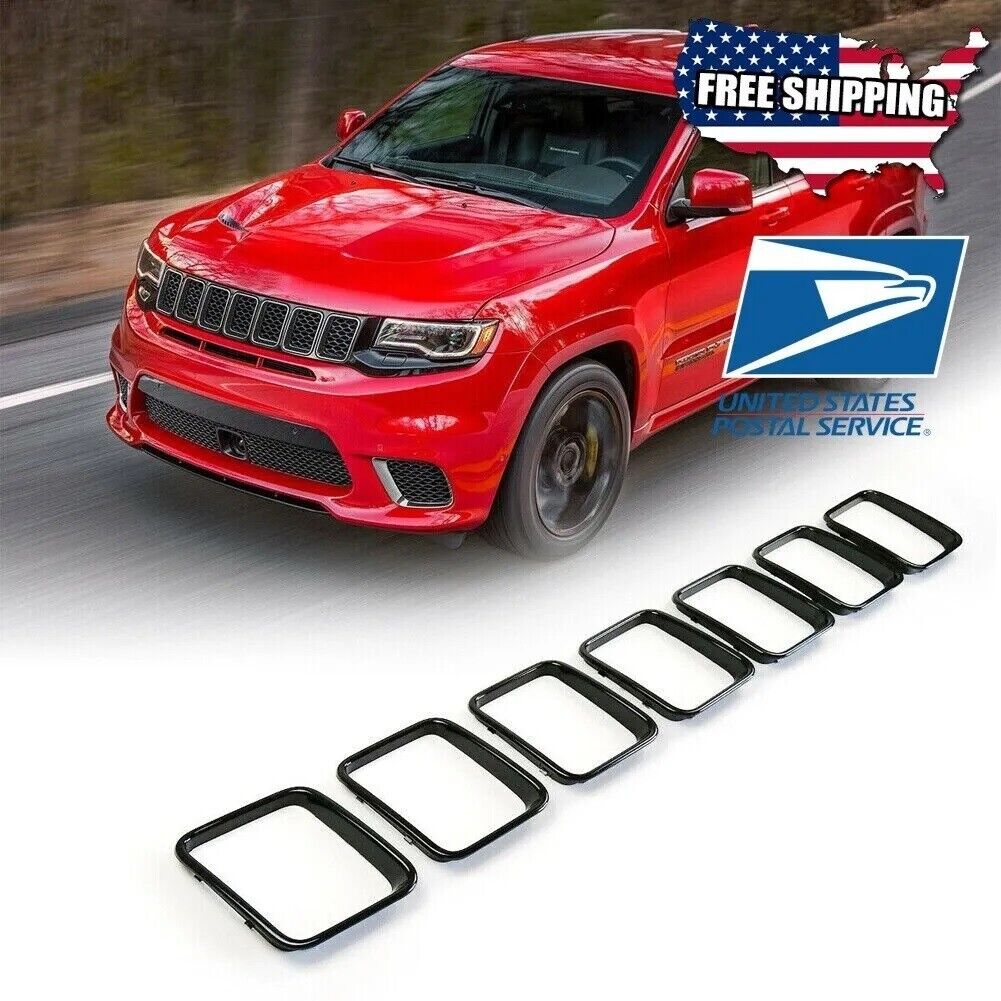 For 2017-2021 Jeep Grand Cherokee Trackhawk SRT Black Front Grille Ring Cover