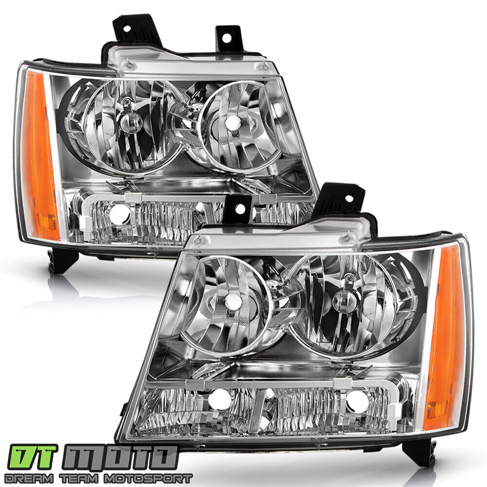 2007-2014 Chevy Avalanche/Suburban/Tahoe Headlights Lamps Replacement Left+Right