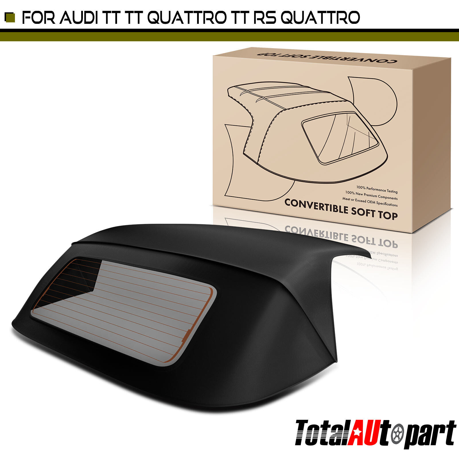 Black Convertible Soft Top for Audi TT Quattro 2008-2013 TT RS Quattro 2011-2013