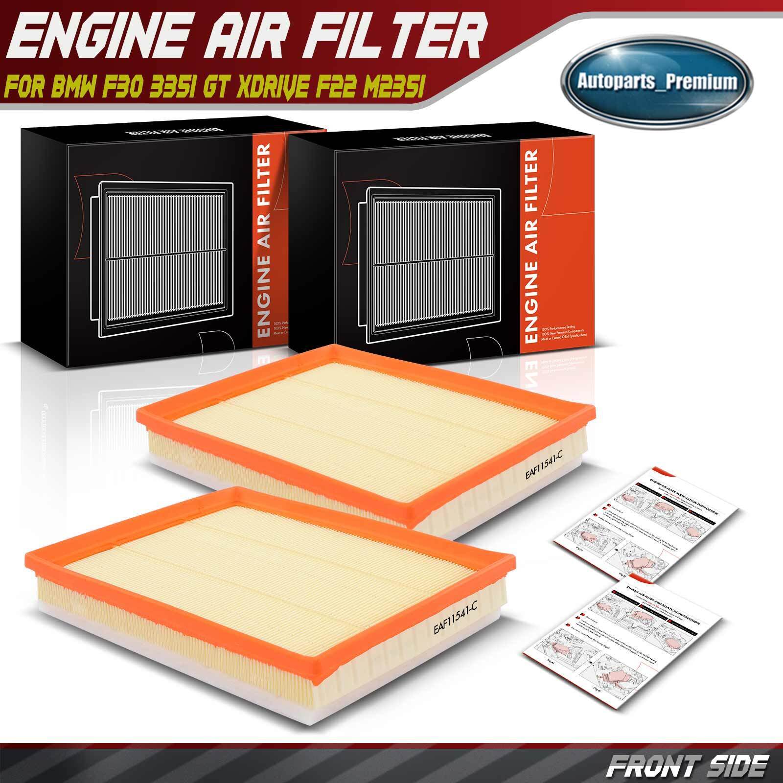 2x Engine Air Filter for BMW F30 335i GT xDrive F32 435i Gran Coupe F87 M2 M235i