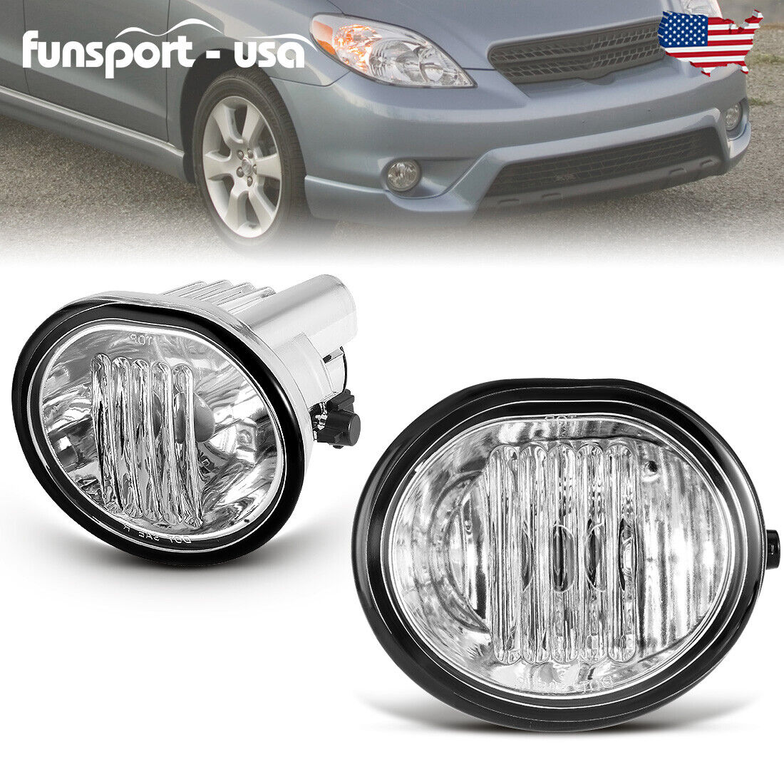 For 2003-2008 Toyota Matrix Clear Bumper Fog Lights Lamps w/Switch Complete Kit