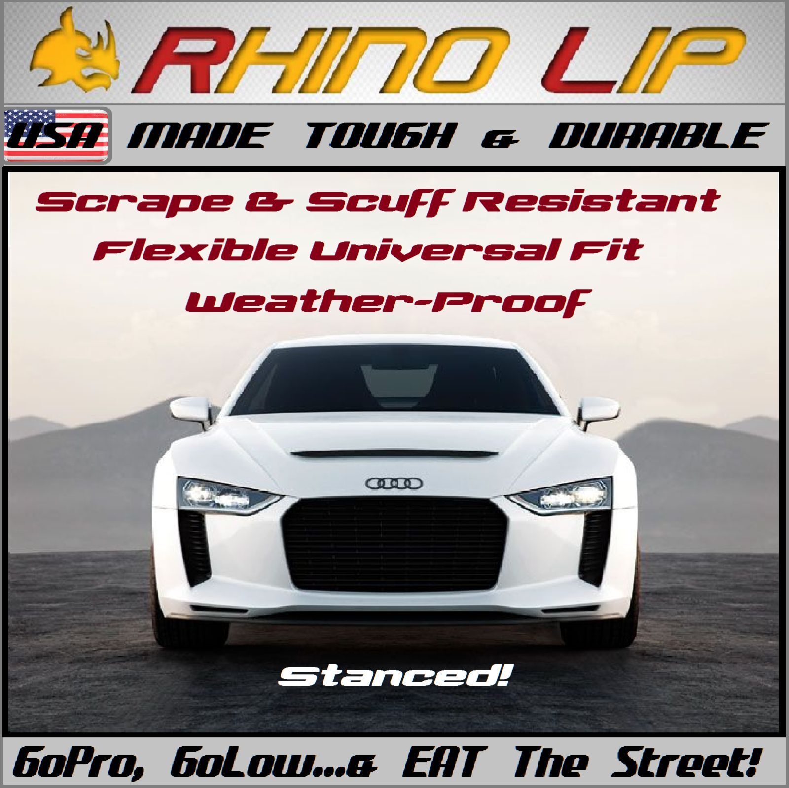 Audi RS A4 S4 B7 TTS TT Euro RhinoLip Flex Chin Lip Splitter Spoiler Add-on