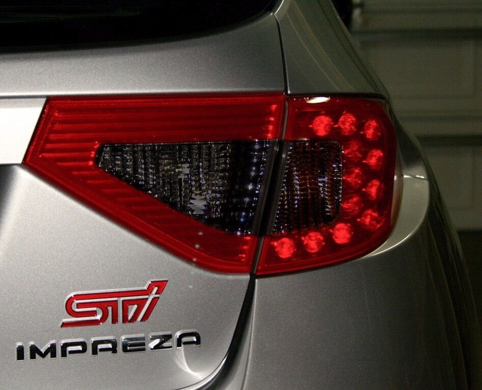 Red & Smoked Center Tail Light Vinyl Overlays for 08-14 Subaru Impreza WRX STI 