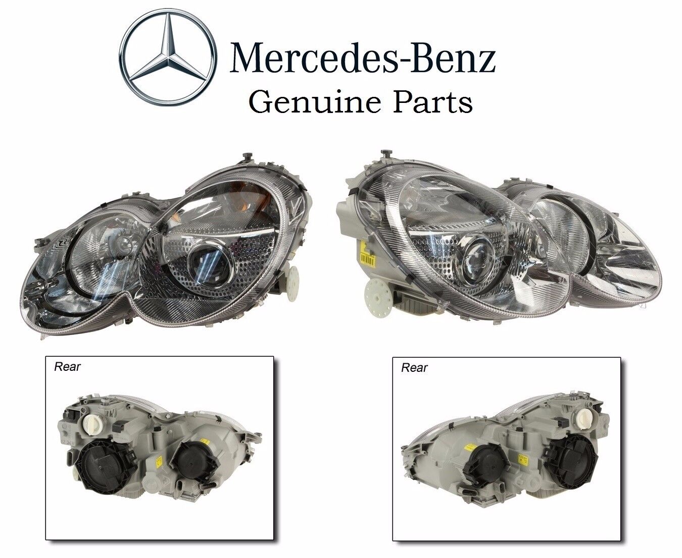 Pair Left & Right Genuine OEM Headlights For Mercedes Benz SL500 SL600 SL55 SL65