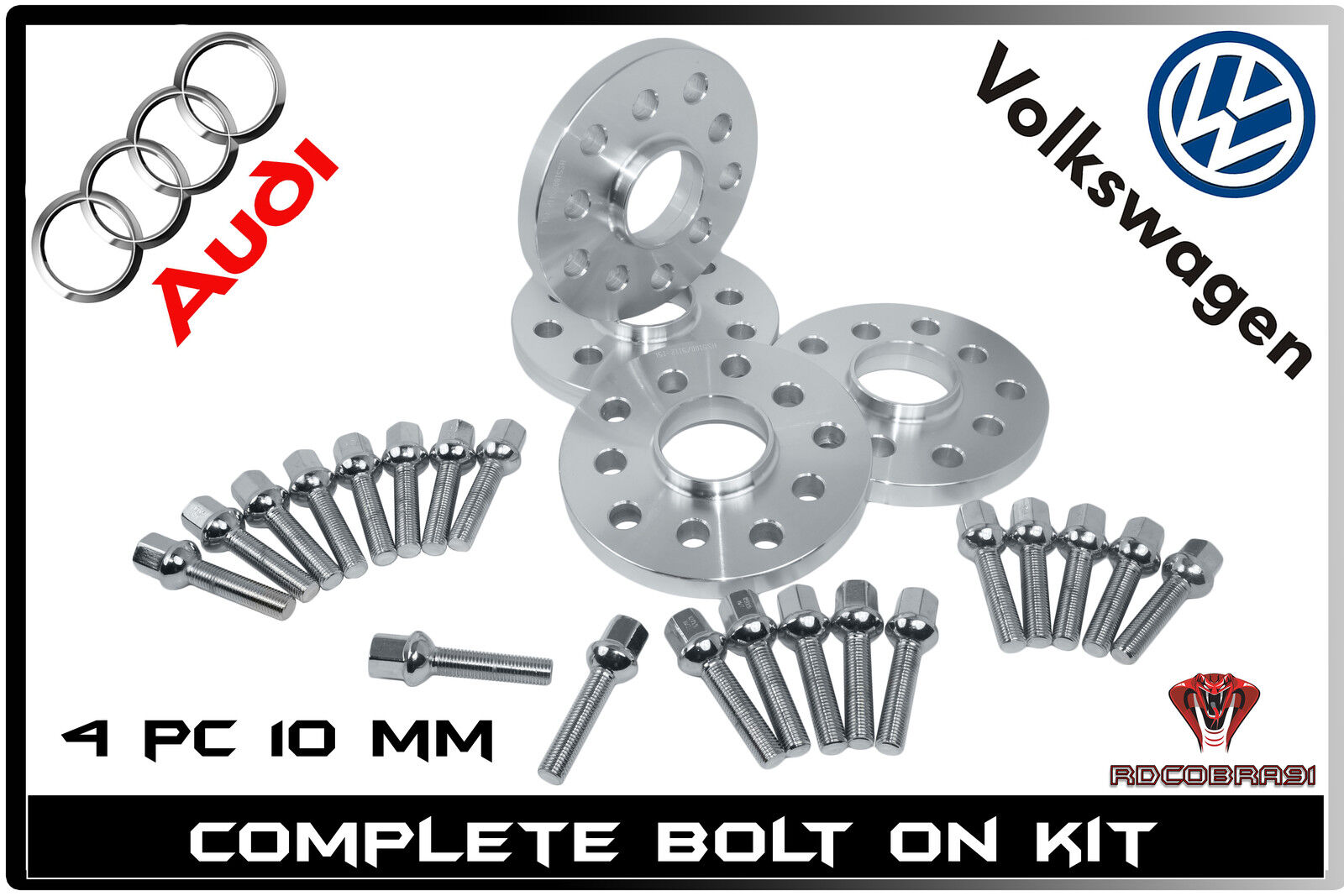 Complete Set Audi VW 5x100 5x112 ( 10MM Thick ) 57.1 Hub Centric Wheel Spacers