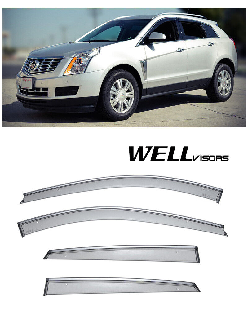 For 10-UP Cadillac SRX WellVisors Side Window Visors with Chrome Trim