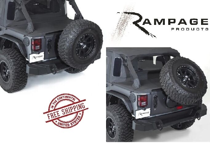Rampage Rear Trailguard Bumper w/Modular Tire Carrier for 07-18 Jeep Wrangler JK