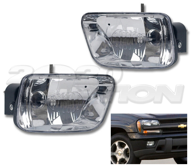 OE STYLE FOG LIGHTS PAIR CLEAR LAMPS FOR 02-09 CHEVY TRAILBLAZER 03-08 ASCENDER