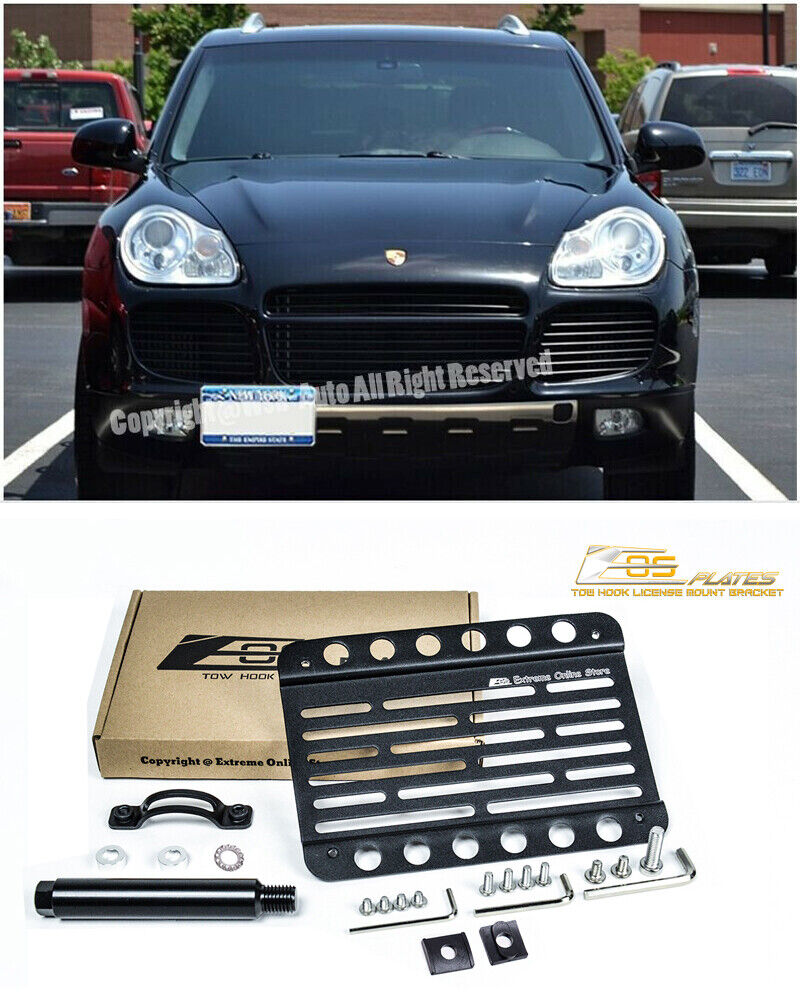 EOS For 02-06 Porsche 955 Cayenne | Front Bumper Tow Hook License Plate Bracket