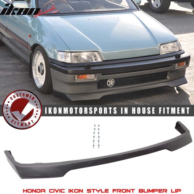 Fits 88-91 Honda Civic IKON Style Front Bumper Lip Spoiler Bodykit Unpainted PU