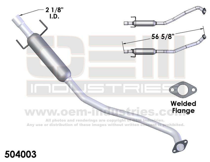 Exhaust and Tail Pipes for 2003-2004 Pontiac Vibe FWD