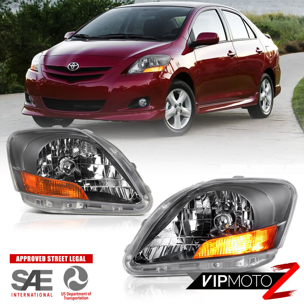 Left Right For 07-11 Toyota Yaris Sedan Factory Style Headlight Replacement Lamp