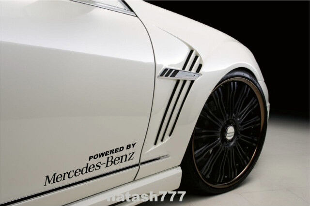 Powered by  Mercedes Benz Sport Racing Decal sticker emblem logo BLACK Pair