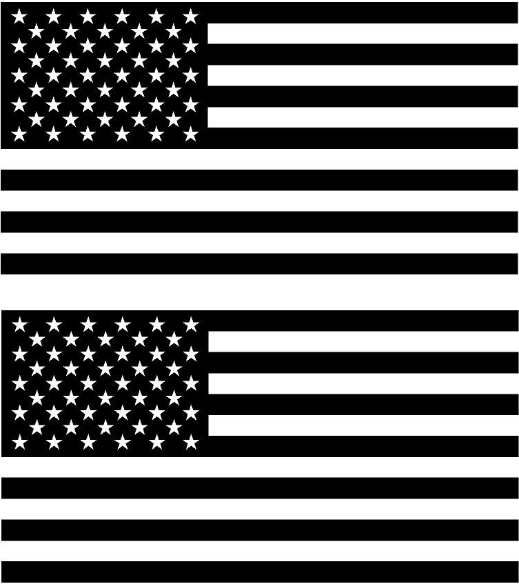 U.S.A. Flag - 2 premium high quality outdoor vinyl decals with transfer tape