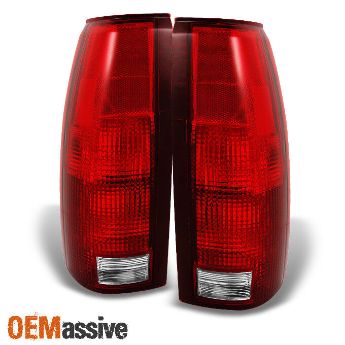 Fit 88-98 C/K C10 GMC Sierra Suburban Pickup Truck Red Clear Tail Light Lamps