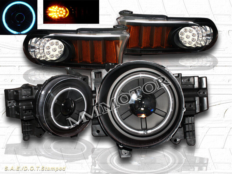 2007-2014 Toyota FJ Cruiser Projector Headlights Halo CCFL Black + LED Corner