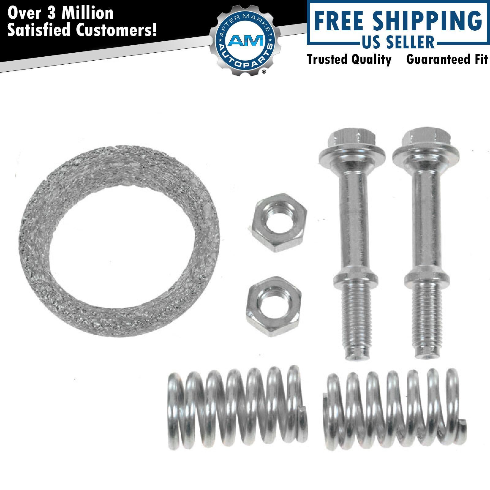 Front Exhaust Pipe Gasket & Spring Bolt Kit Set for 98-01 Prizm Toyota Corolla