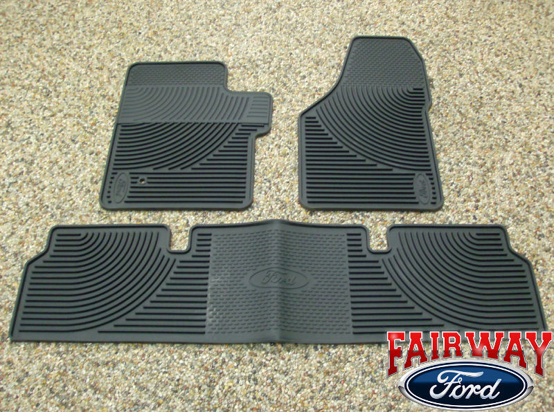 06 07 08 09 10 Super Duty F250 F350 OEM Ford Rubber Floor Mat 3-pc Extended Cab
