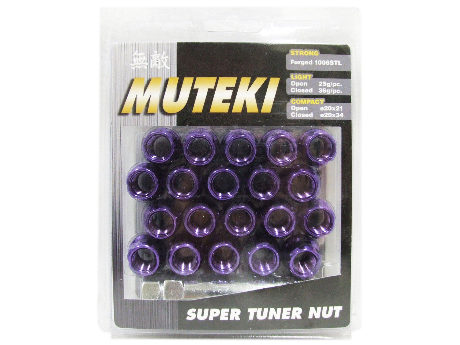 MUTEKI 20PCS WHEELS TUNER LUG NUTS (31886L/OPEN END/12X1.5/PURPLE) ##