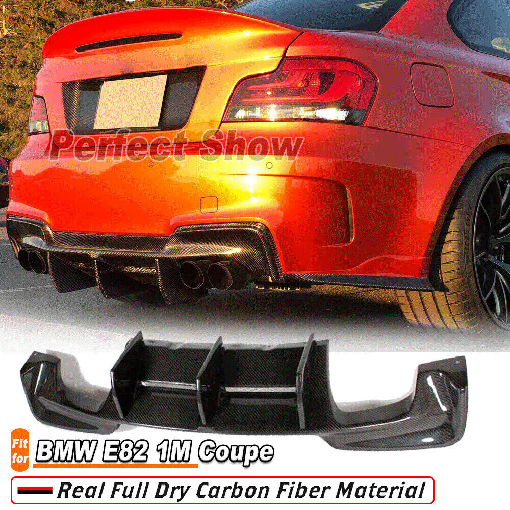 Fit For BMW E82 1M Coupe 2011-2019 REAL Carbon Rear Bumper Diffuser Lip Spoiler