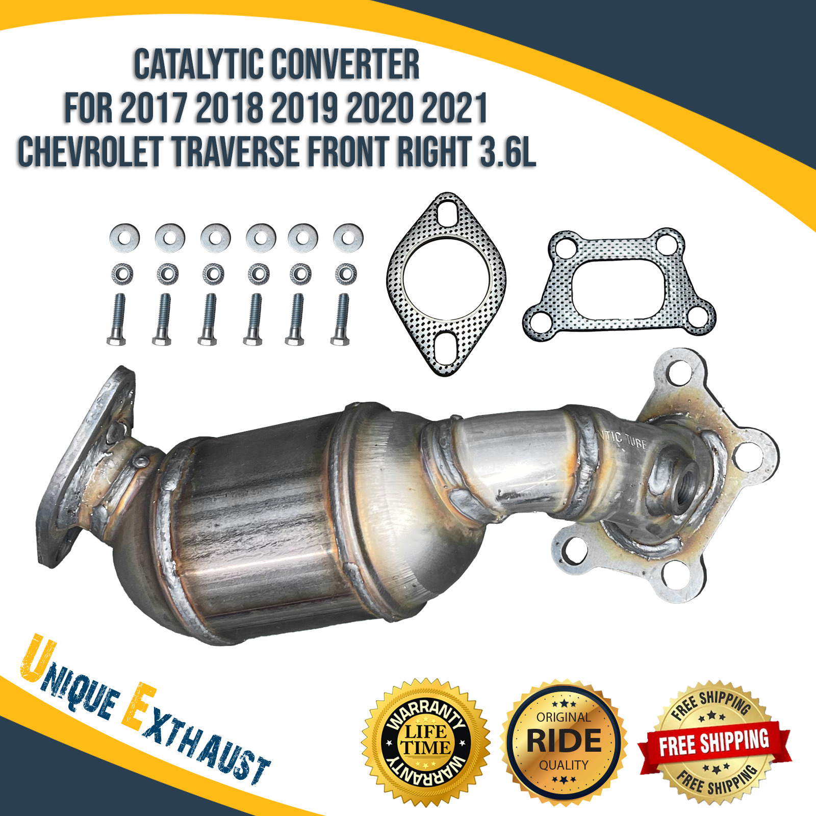 Catalytic Converter for 2017-2021 Chevrolet Traverse Front Right 3.6L Fast Ship