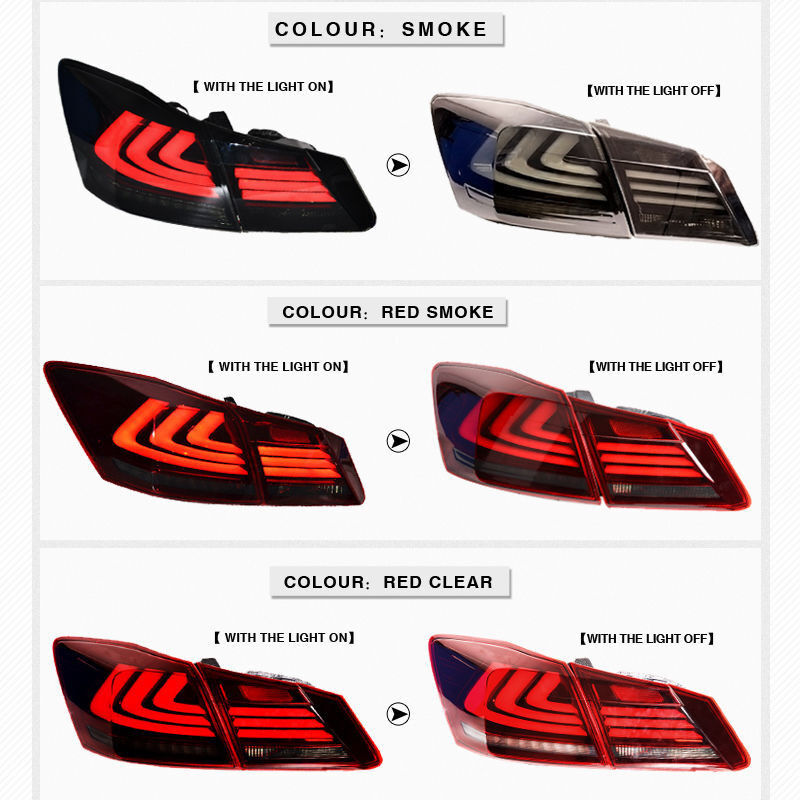 Red Smoke LED Tail Light REAR L/H FOR 2013 2014 2015 Honda Accord 4 DOOR SEDAN