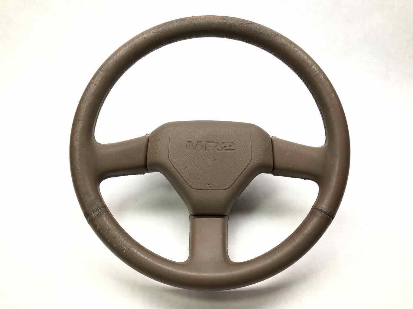 1985 1986 1987 1988 1989 Toyota MR2 AW11 Brown Steering Wheel Horn Pad Has Wear