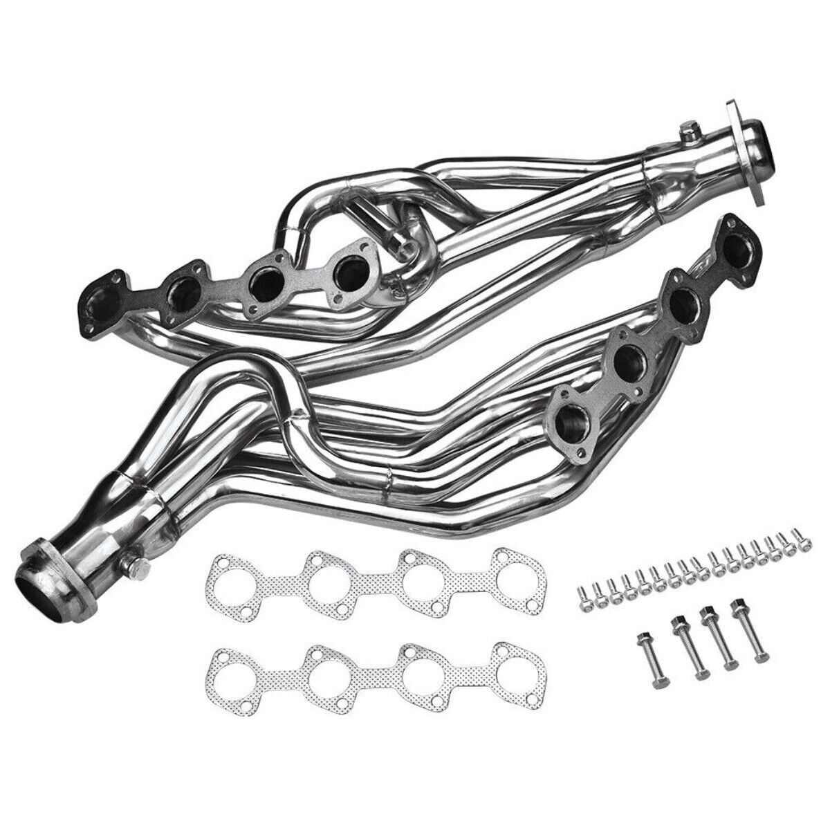 For 1996-2004 Mustang GT 4.6L V8 Stainless Long Tube Polished Header/Exhaust
