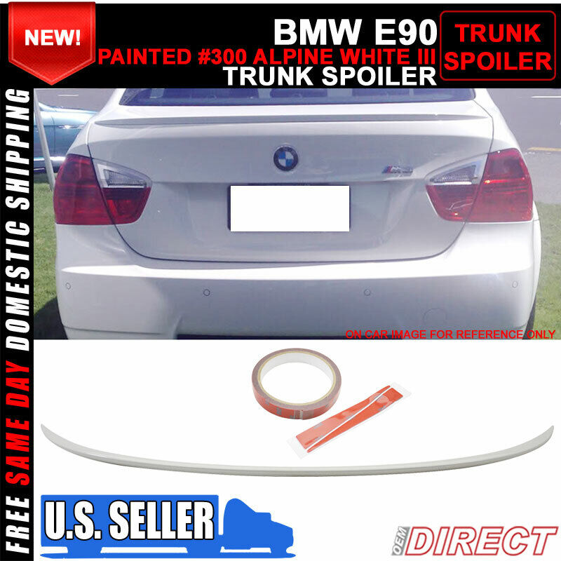 Fits 06-11 BMW E90 3 Series M3 Style Trunk Spoiler Painted Alpine White Iii #300