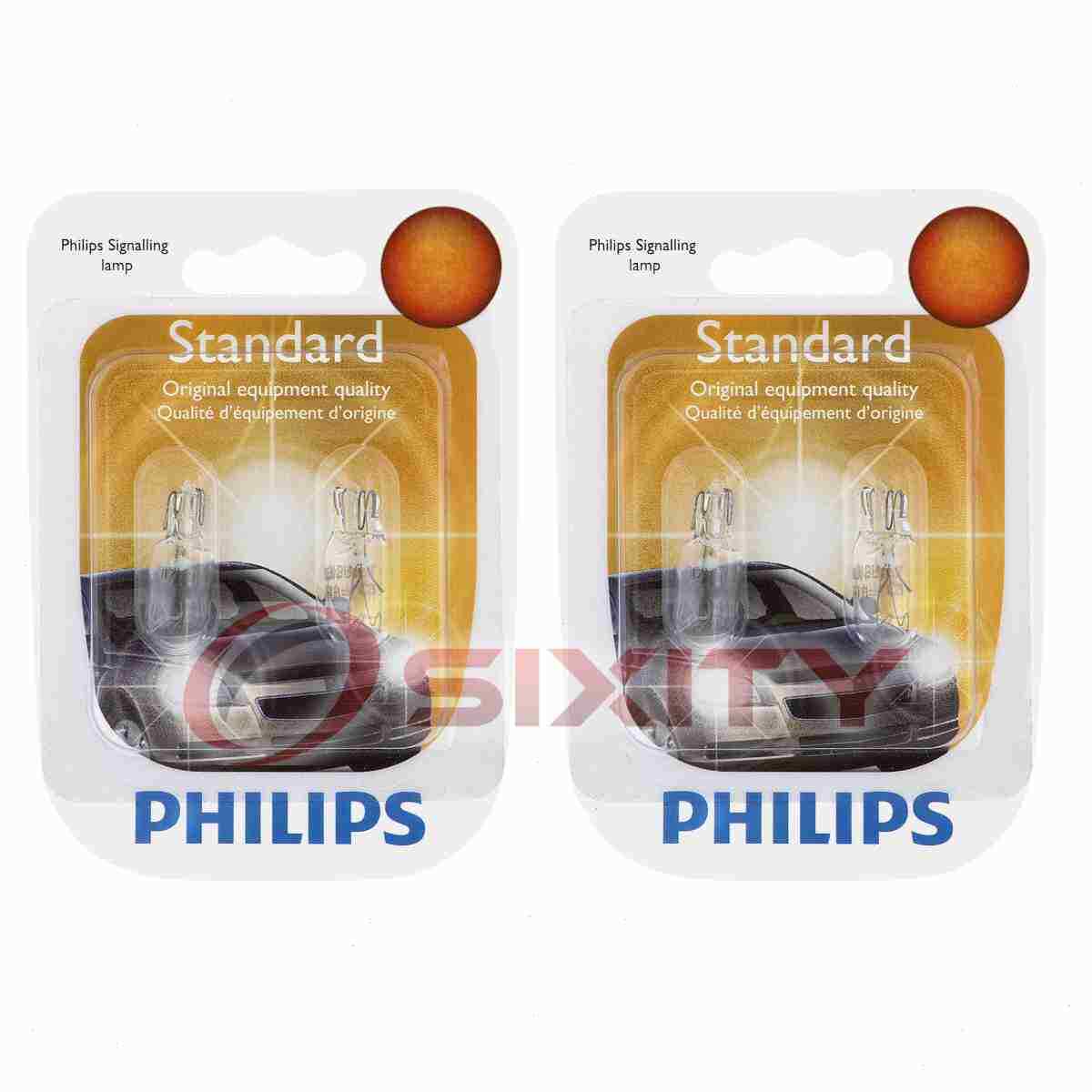 2 pc Philips Front Side Marker Light Bulbs for Yugo Cabrio GV GVL GVS GVX kp
