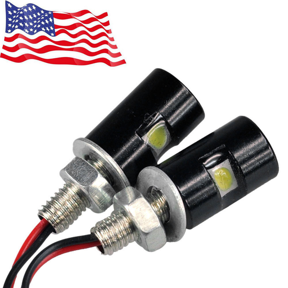 2X Motorcycle Screw SMD LED Bolt Lamp Car Universal License Plate Light