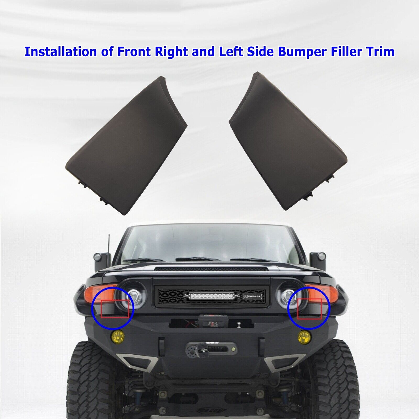 Front Bumper Left and Right Side Cover Filler Trim For 07-14 Toyota FJ Cruiser 
