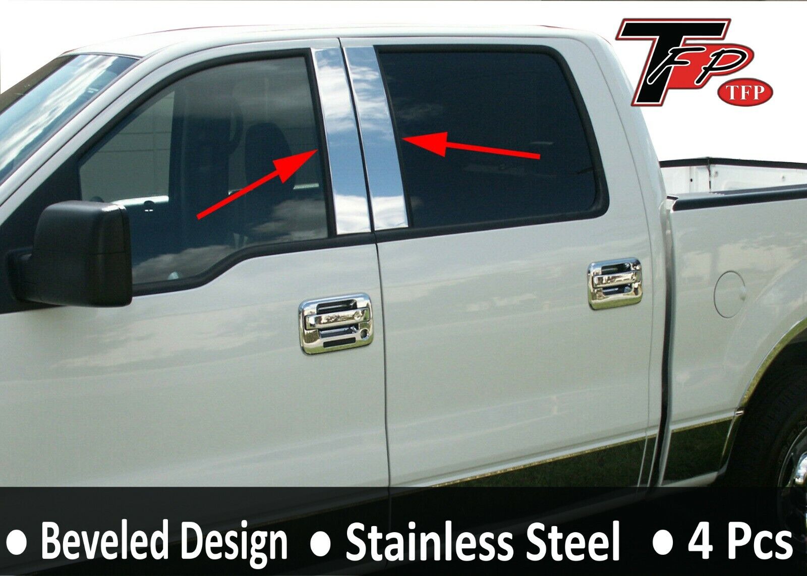 TFP 44705PPT Pillar Post Cover for Ford F-150 Super Crew 2004-2008 4Dr, 4Pcs