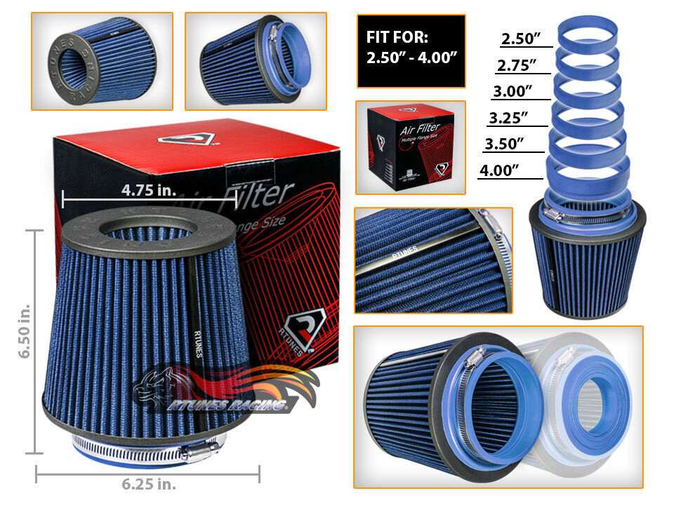 Cold Air Intake Filter Universal BLUE For Plymouth Belvedere/Breeze/Conquest