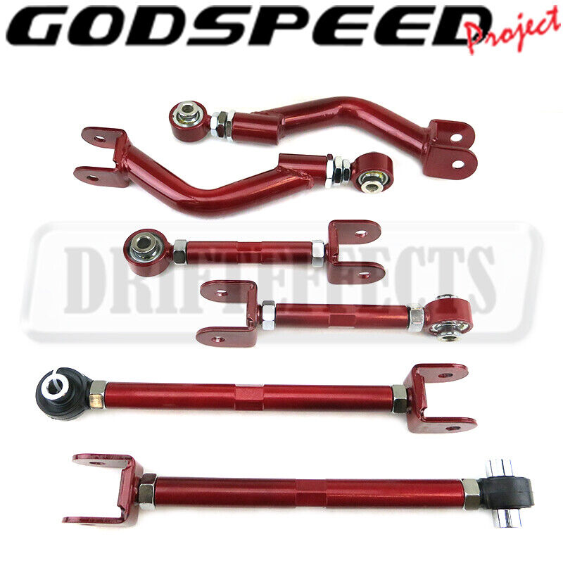 Godspeed Adjustable Rear Camber Ruca + Traction + Toe Rod Arm Kit For 240SX S14