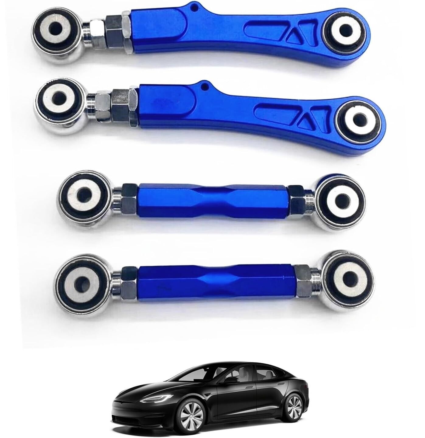 For Tesla Model S/X 4 x Aluminum Adjustable Rear Camber Control & Toe Angle Arm