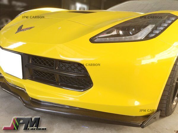 2015+ Corvette C7 Z06 Stage 2 Carbon Fiber Front Bumper Lip W/ Winglets