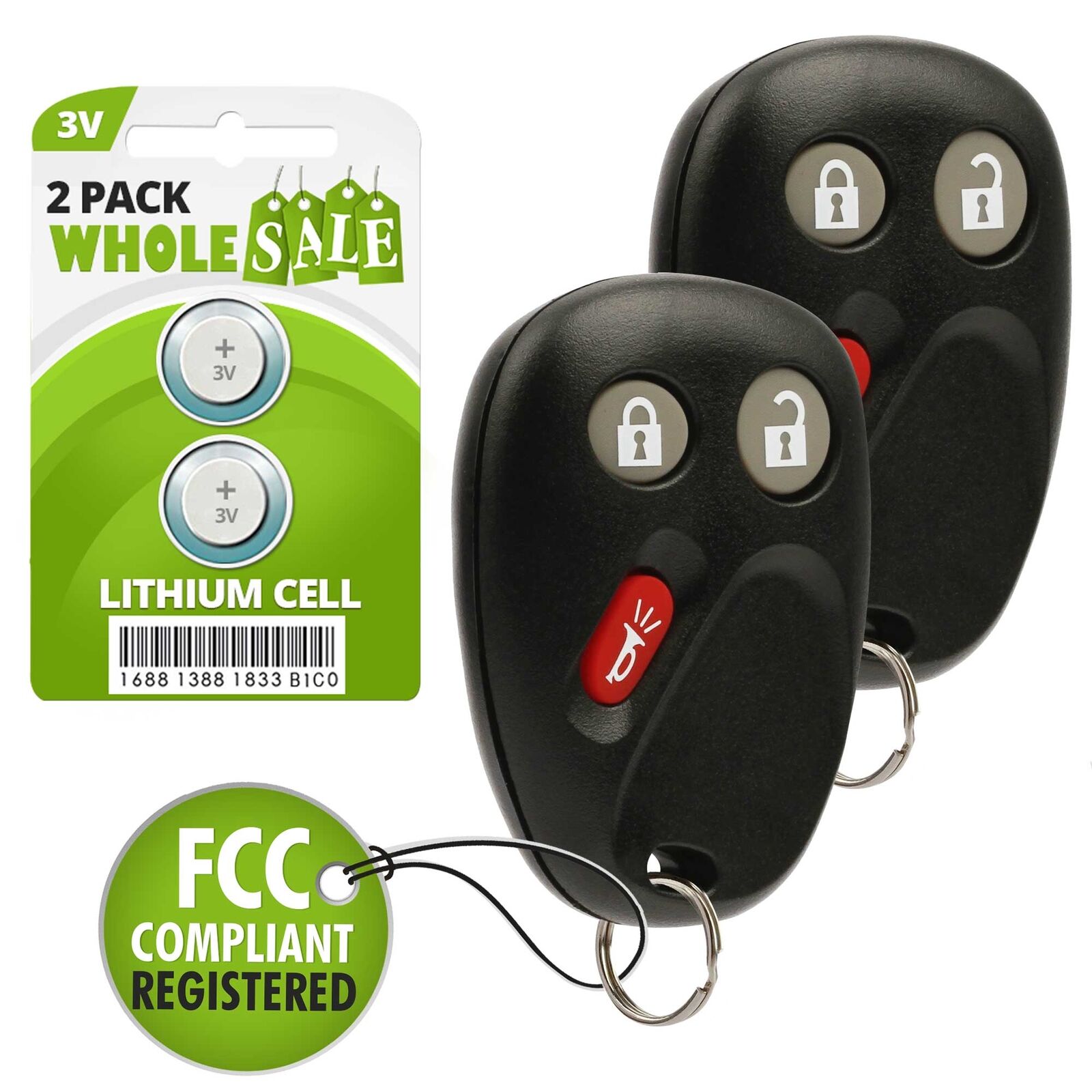 2 Replacement For 2003 2004 2005 2006 Chevrolet Tahoe Key Fob Remote