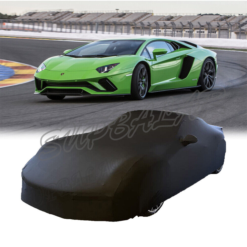 Indoor Full Elastic Car Cover Stretch For Lamborghini Aventador S  BLACK  